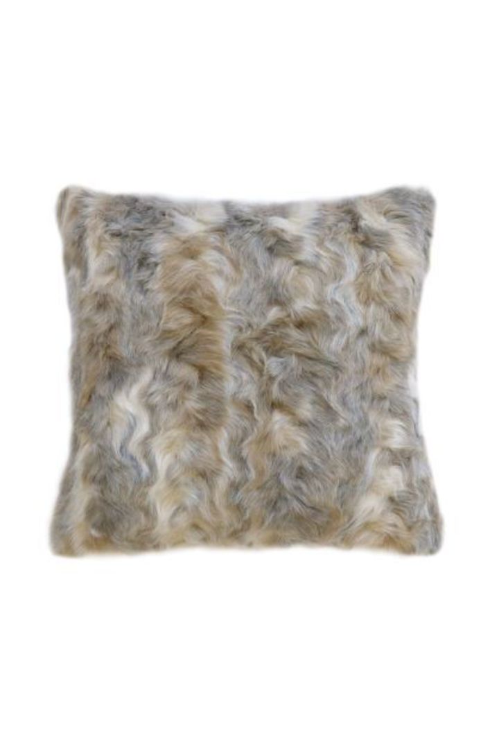 Heirloom Exotic Faux Fur - Cushion / Throw -  Vintage Squirrel - Grey image 5